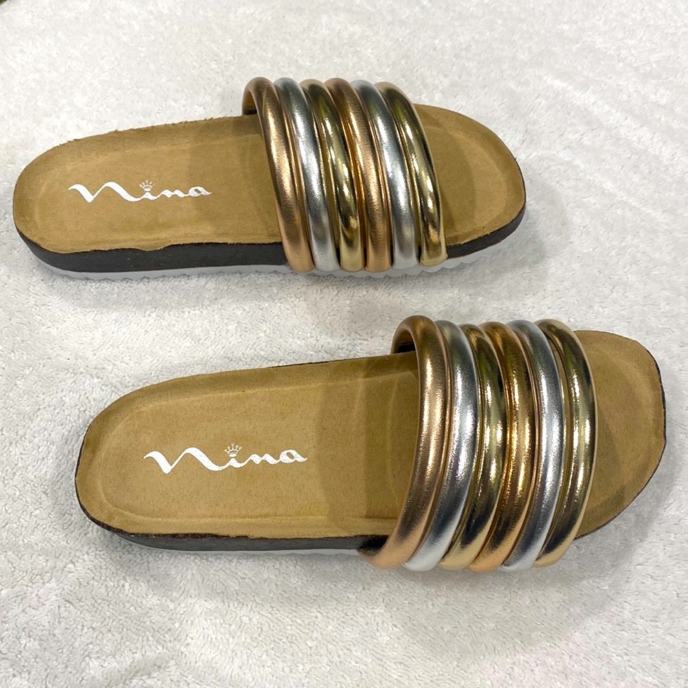 New Nina Girls Brigida Slides Size 3